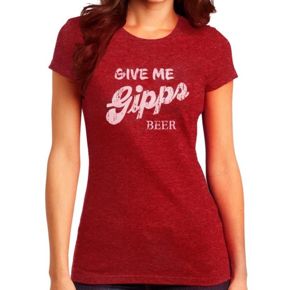 Ladies Cut Distressed "Give Me Gipps" Vintage Style T-Shirt