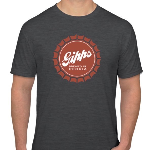 Gipps "Brewed In Peoria" Vintage Style Bottle Cap T-Shirt